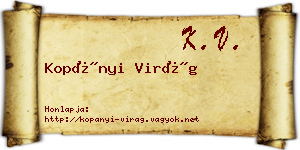 Kopányi Virág névjegykártya