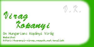 virag kopanyi business card